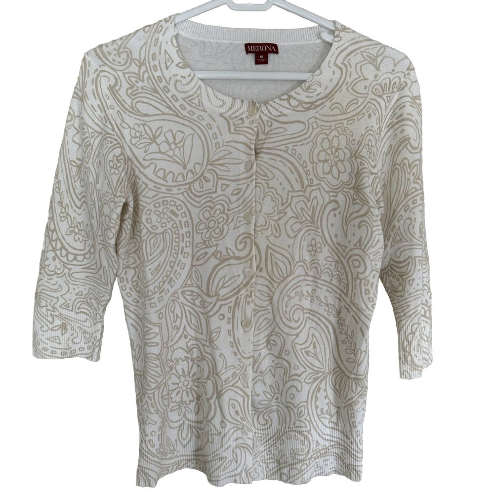 Merona Cotton Cardigan White Size M